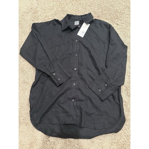 CALIA by Carrie Underwood Tops - Calia Women's Oversized Henley Button-Down/Cover-Up - XS- Pure Black - Nwt